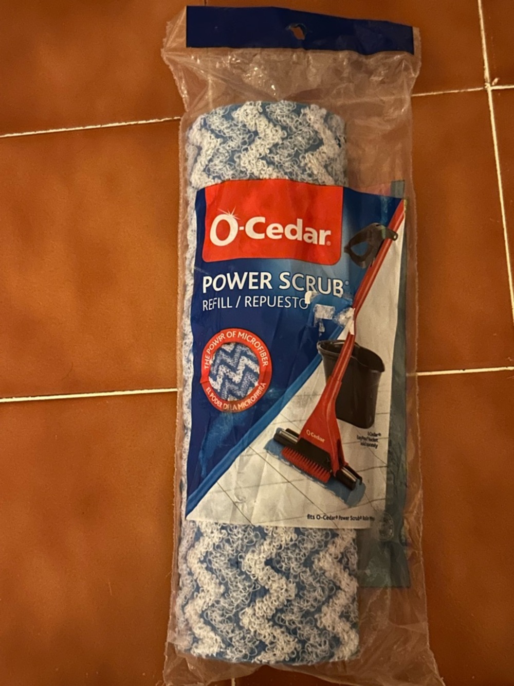 O Cedar Power Scrub Microfiber Refill Mop Head New Sealed